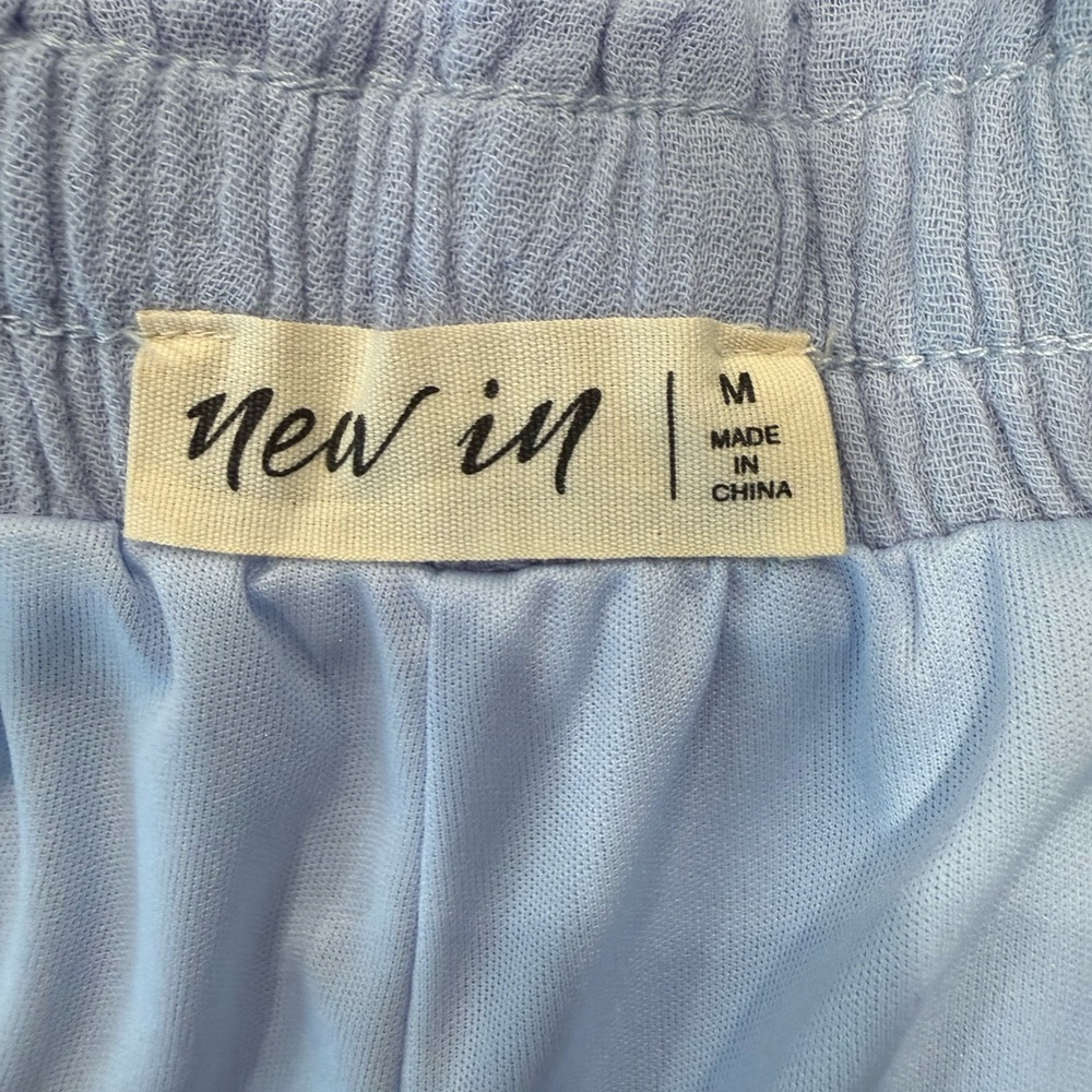 2-piece Set Light Blue Button-Down Cotton Gauze Shirt and Shorts - Picture 10 of 16